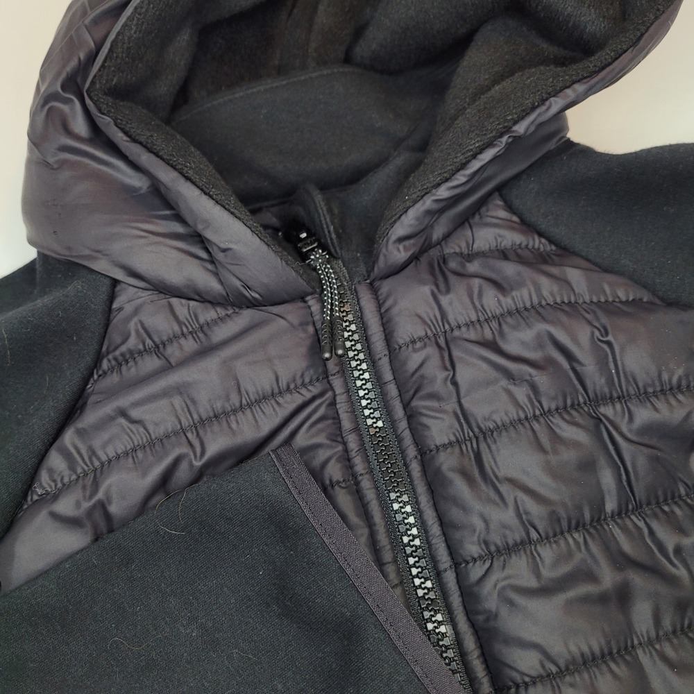 Athleta Girl Hybrid Puffer Jacket Girls XXL 16 Black Excellent Quilted Fleece
